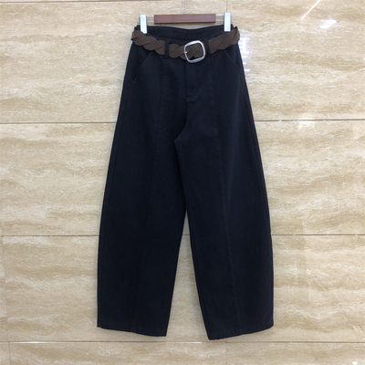 佐拿661036藏青色弯刀牛仔裤加绒