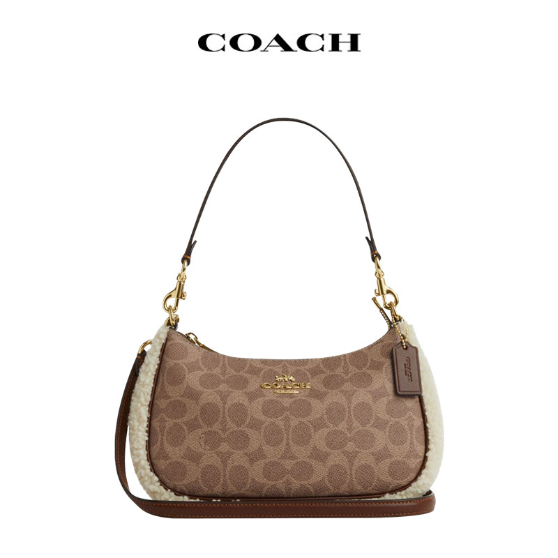COACH/蔻驰腋下包毛绒装饰