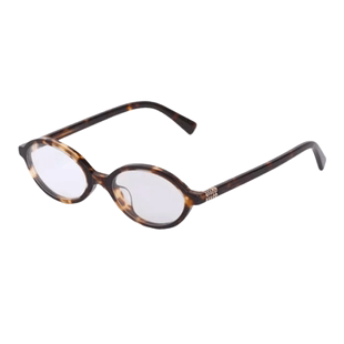Miumiu缪缪墨镜女SMU04ZF复古椭圆板材小框书呆子素颜太阳镜玳瑁