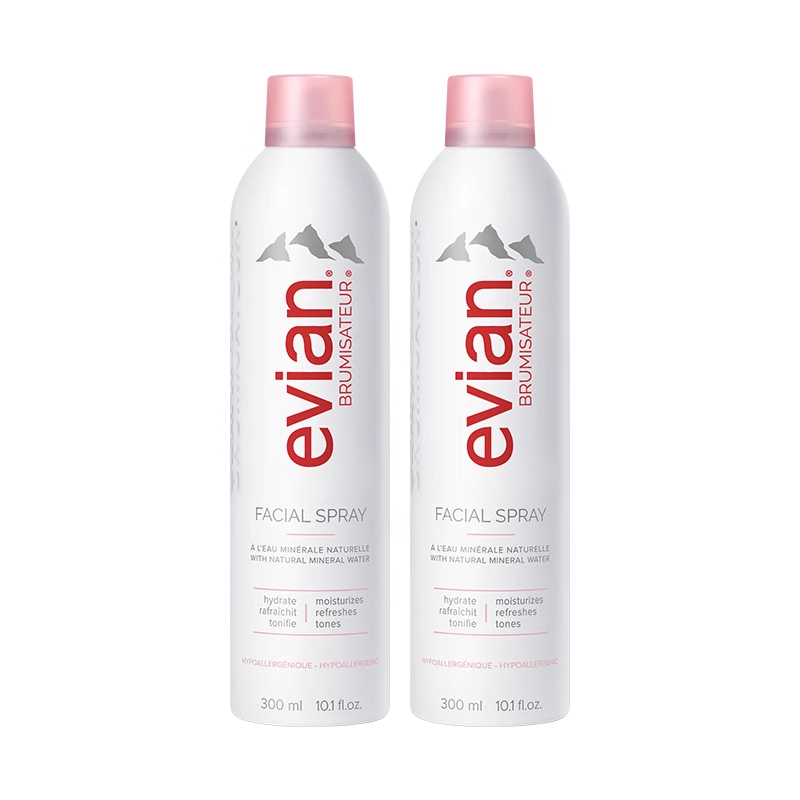 Evian依云喷雾300ml/400ml 2支装保湿补水矿泉水舒缓定妆