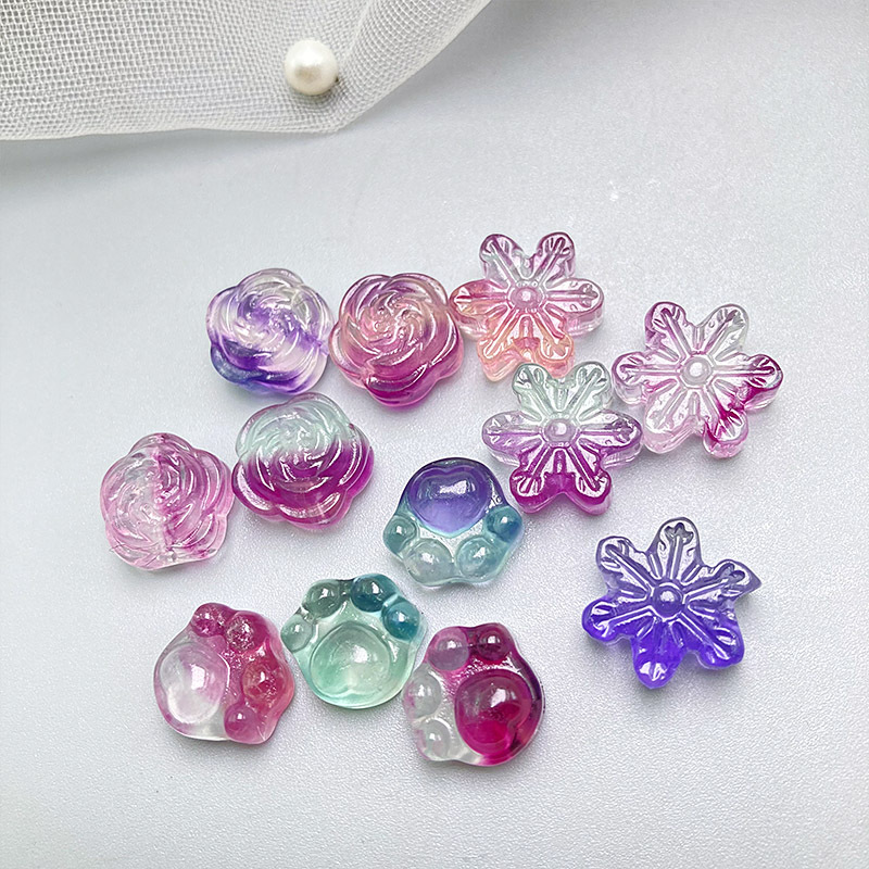 貔貅牡丹花雕刻件配饰萤石