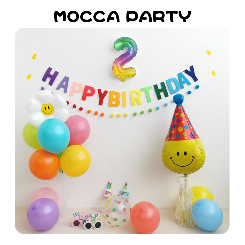 缤纷夏日~儿童生日布置拉旗桌飘