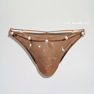 男士 舒适25新款 情点色设计师款 原创****魅惑珍珠挂绳中低腰三角裤