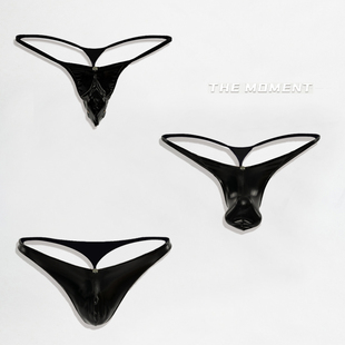 男士 25新款 ****夜店中低腰情色设计师款 原创单丁高亮漆皮内裤