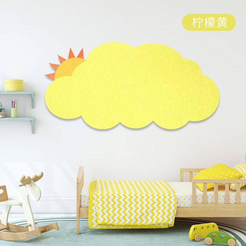 创意3d云朵太阳软木板照片墙毛毡板幼儿园留言板展示板毛毡墙贴
