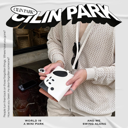 CILINPARK奶油小狗护照包软乎乎钱包旅行出差证件包挂脖可爱礼物