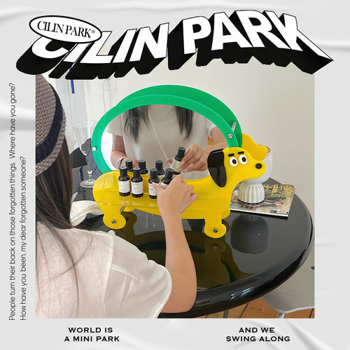 CILINPARK腊肠小狗置物架镜子可爱原创礼物亚克力家居装饰氛围感