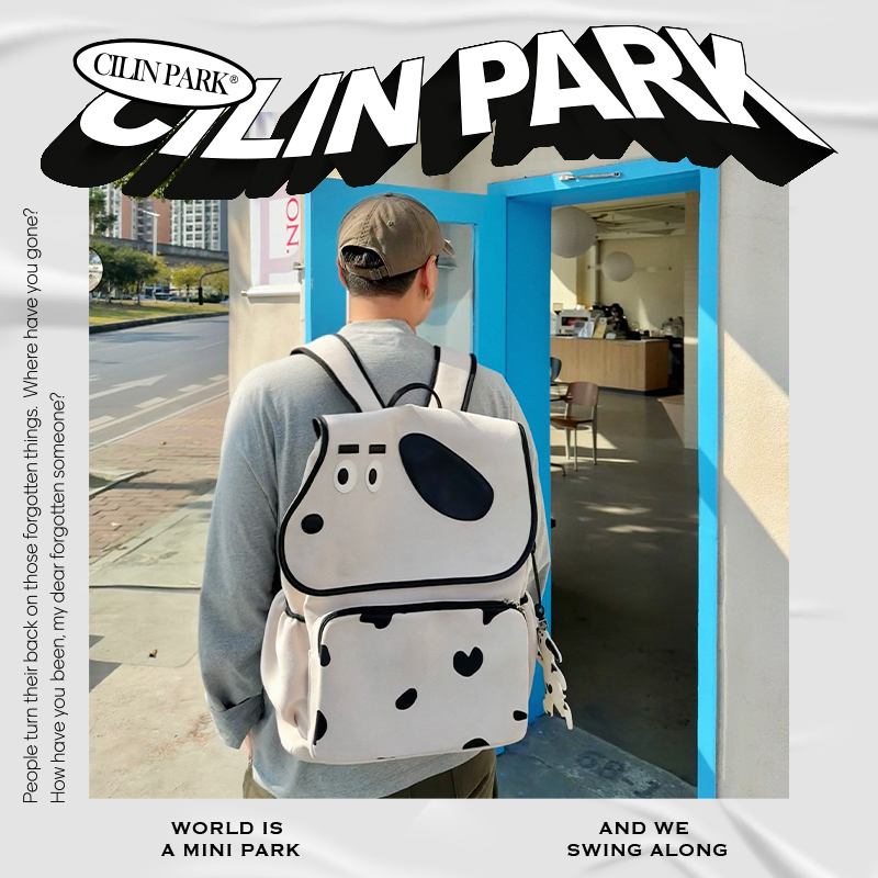 CILINPARK斑点狗双肩包可爱大容量小众个性校园运动旅行通勤
