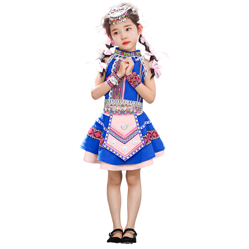 2023新款哈尼族女童演出服饰