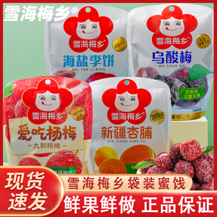 雪海梅乡蜜饯九制杨梅新疆杏脯乌酸梅海盐李饼88g小零食果干果脯