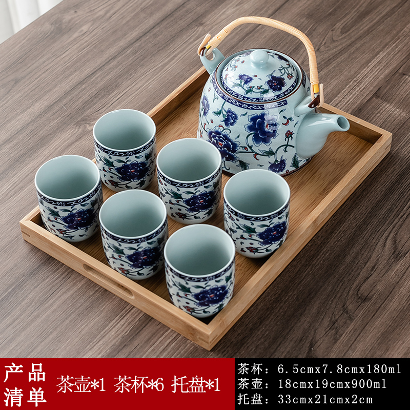 陶瓷德化凉水壶提梁功夫茶具