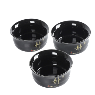 汝窑简约白瓷镂空茶杯品茗杯功夫茶杯套装家用黑陶茶具陶瓷主人杯