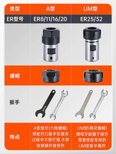 电机主轴ER16延长杆1ER1夹刀刀杆雕刻机夹刀套钻头套尾孔连接杆