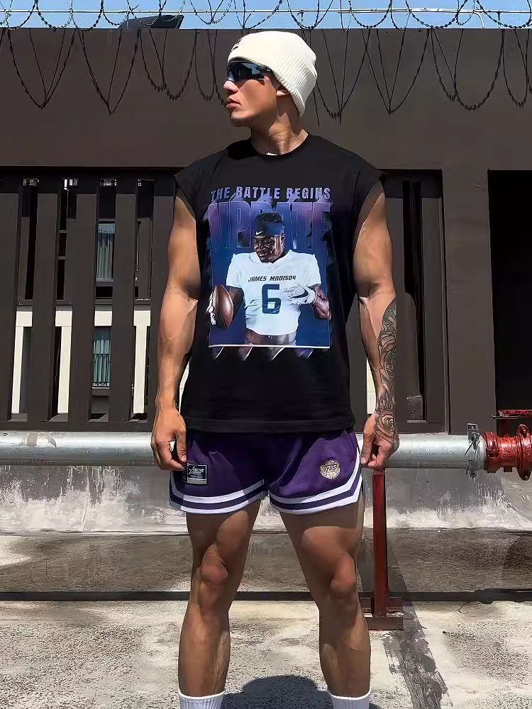 CHD无袖美式复古男女运动
