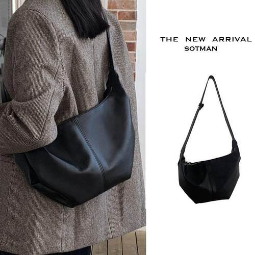 饺子包女夏天包包2025新款高级感女包黑色夏季小众腋下软皮斜挎包