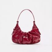 Z家2025春夏单肩包小众设计个性 女包新款 潮抽绳褶皱饺子包腋下包