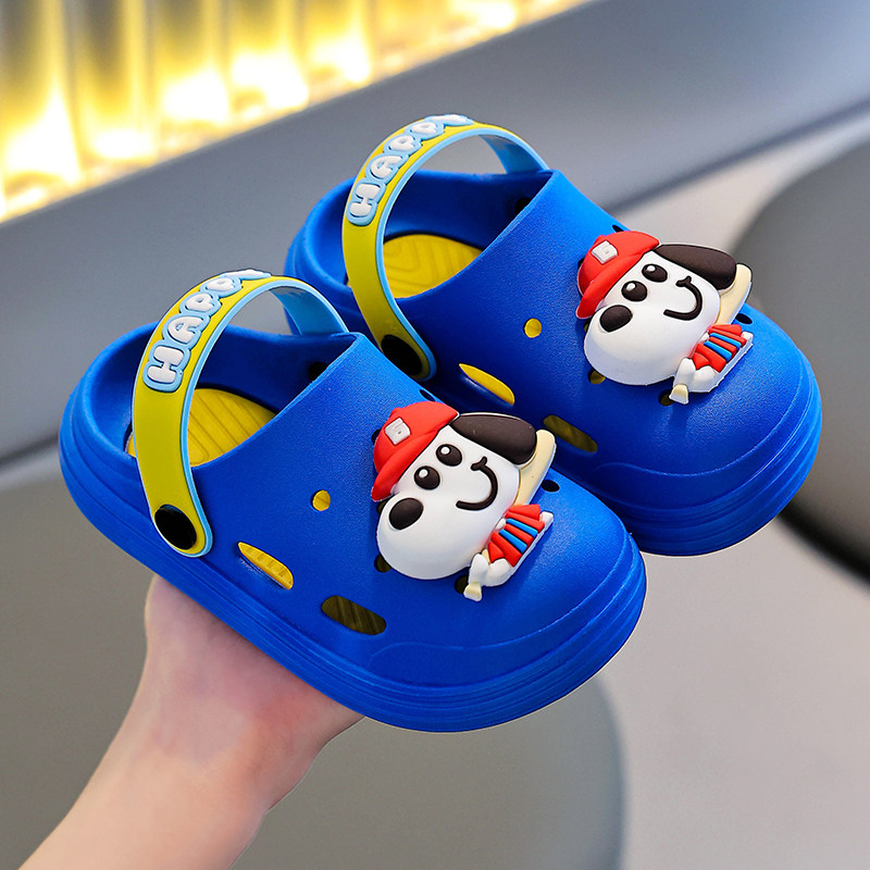洞洞鞋儿童包头拖鞋男童女孩1-3岁学步鞋可爱卡通防滑6岁女童宝宝