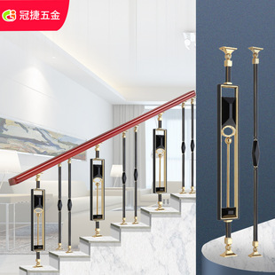 生产家装铝合金楼梯扶手护栏立柱 别墅复式楼室内栏杆立柱