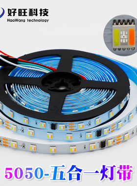 FW1906 RGBWW五合一幻彩灯带 24V低压灯带LED灯带5050全彩灯条