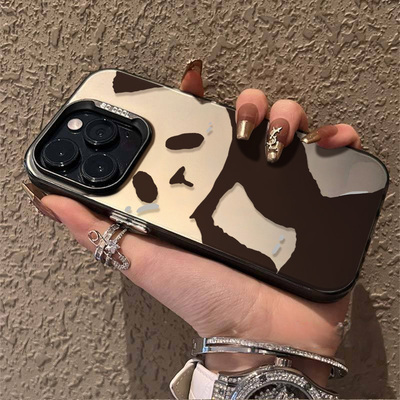 适用苹果15promax手机壳新款iphone14高级感13pro镭射12创意熊猫11可爱8plus潮牌7个性x女款xs男生Ultra套max