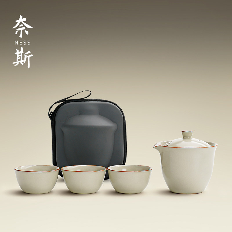 汝窑盖碗茶杯单个防烫快客杯高档冰裂手抓壶泡茶专用碗功夫茶具