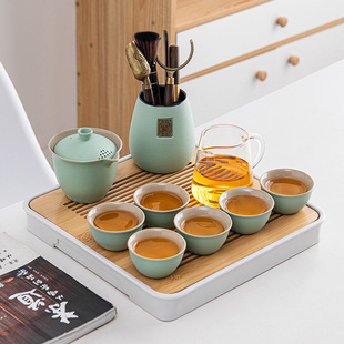 家用茶盘新款 功夫茶具套装 办公室客厅现代简约陶瓷手抓泡茶壶茶
