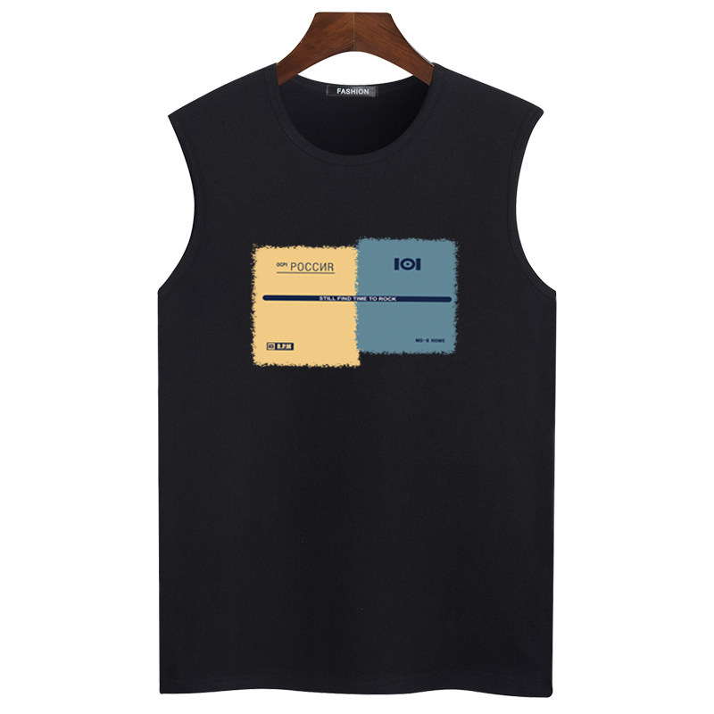 全棉背心男士加大码新款纯棉宽松休闲运动砍袖男汗衫无袖T恤男装