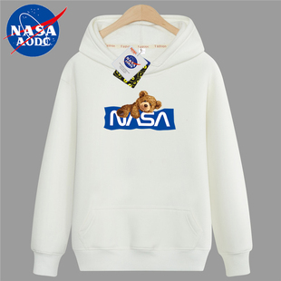 ins潮牌情侣外套男 春秋美式 NASADIEU2025秋季 国潮连帽卫衣男士