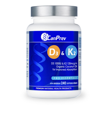 直邮 加拿大 Canprev 维生素D3+K2 骨骼健康支持 240粒