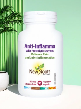 现货New Roots Anti-Inflamma 全身水解蛋白酶+姜黄 缓解关节不适