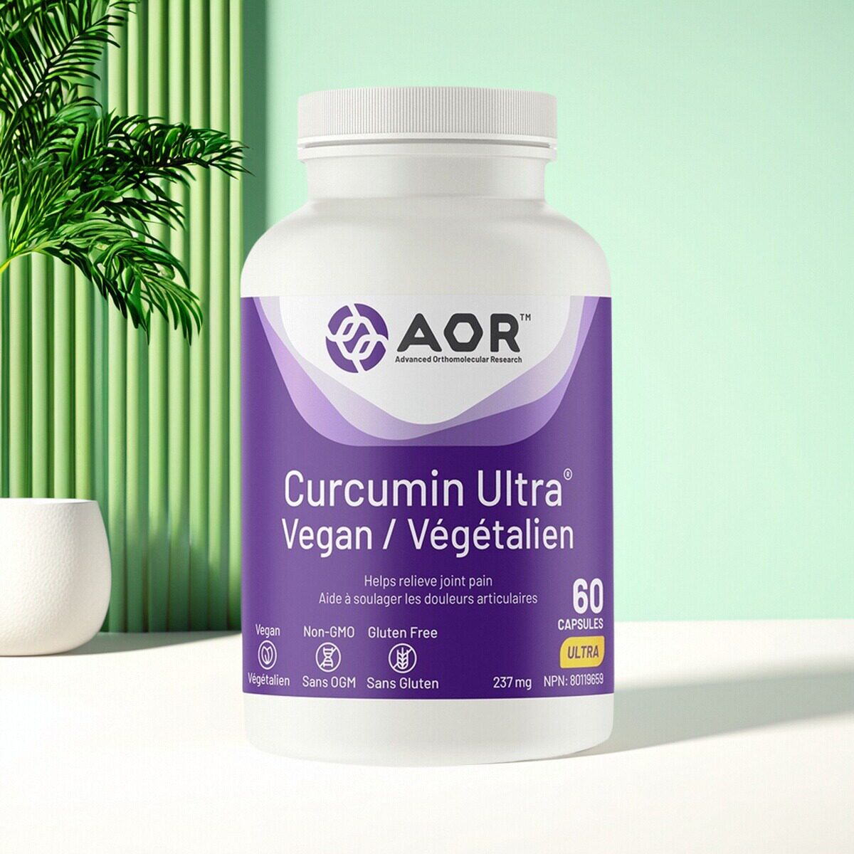 加拿大 AOR Curcumin Ultra 天然高生物活性 姜黄素胶囊60粒
