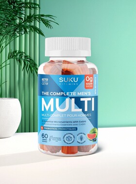 加拿大 Suku Vitamins 男士完整复合维生素 含纤维和辅酶 Q10