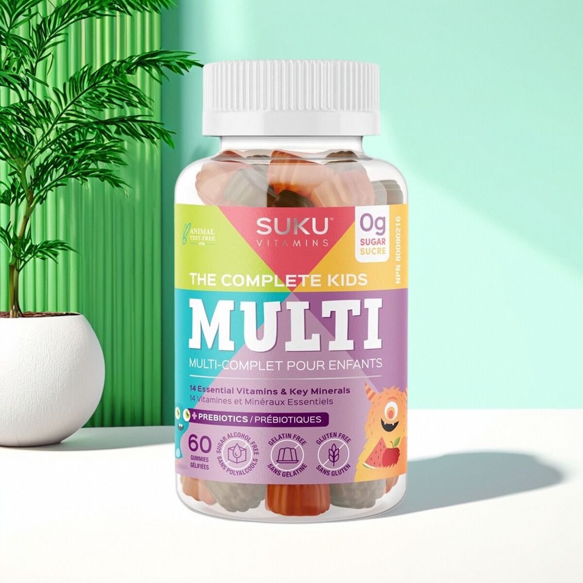 加拿大 Suku Vitamins 儿童 完整复合维生素 易咀嚼 含VA 叶酸 锌