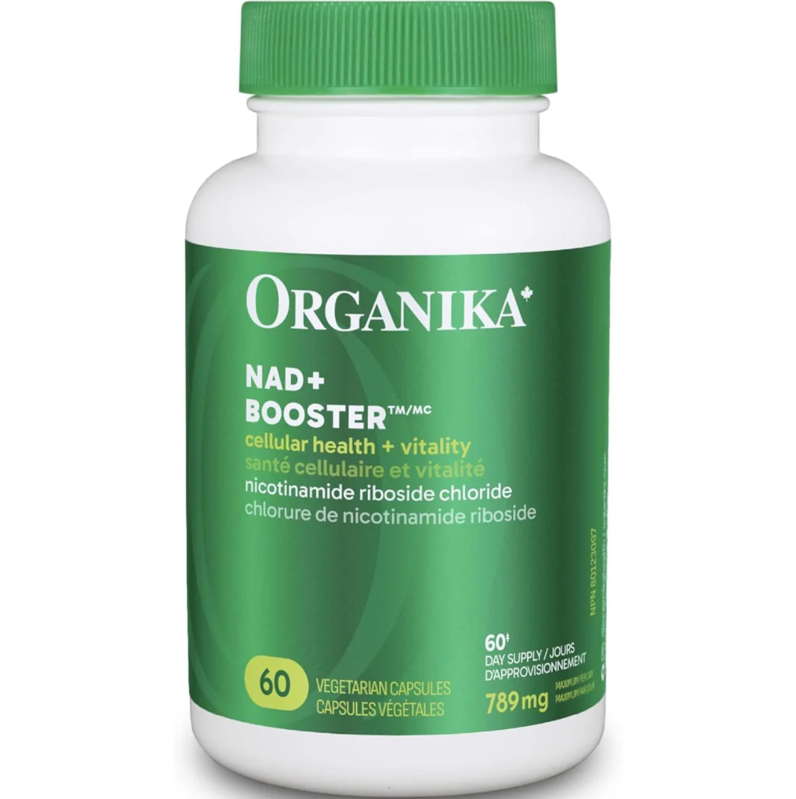 现货 加拿大 Organika NAD+ Booster NRC 能量代谢 细胞健康支持
