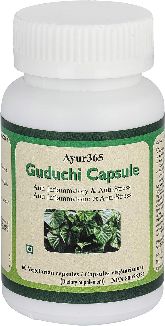 加拿大 Ayur365 Guduchi Capsule 缓解压力 提高精力 60粒