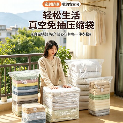 免抽气加厚真空压缩袋衣被通用