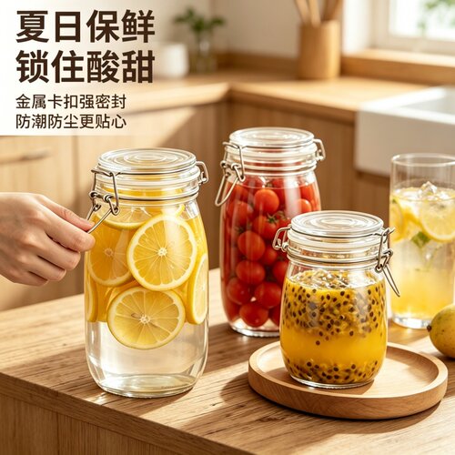 密封罐玻璃瓶子泡酒泡菜坛子储物