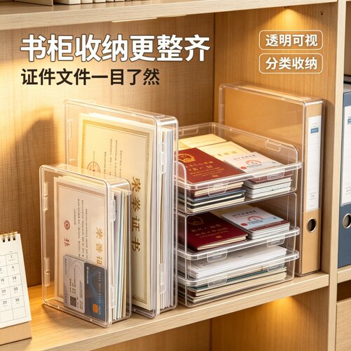 家庭重要证件证书收纳保护盒