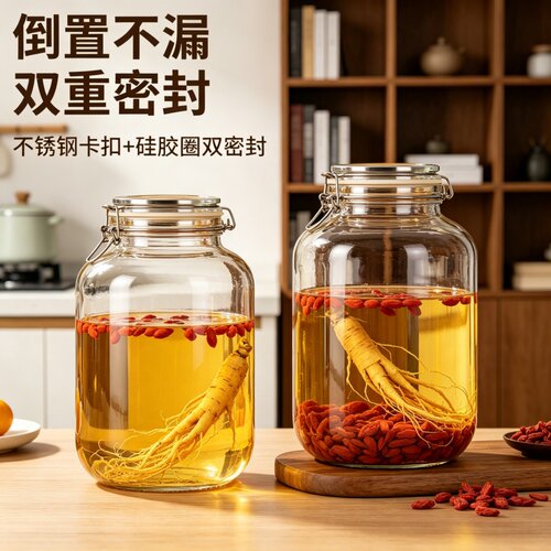 泡酒玻璃瓶加厚密封坛泡药酒容器