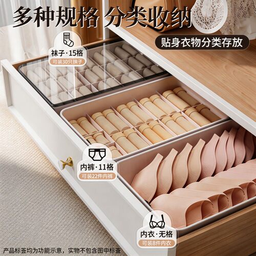 便携柜分格带盖内衣收纳盒