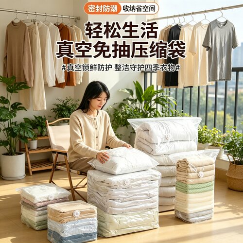 免抽气加厚真空压缩袋衣被通用
