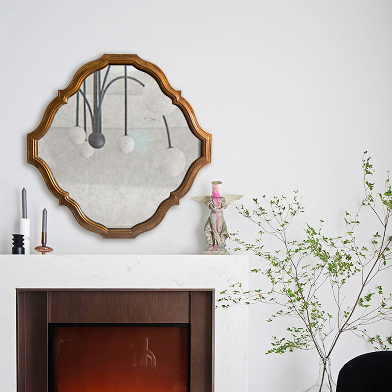 欧式复古艺术镜玄关镜卧室梳妆镜浴室镜壁挂镜子仿古镜装饰镜定制