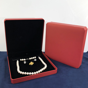 红色八角充皮纸首饰盒结婚三金五金双手镯盒珠宝戒指项链包装礼盒