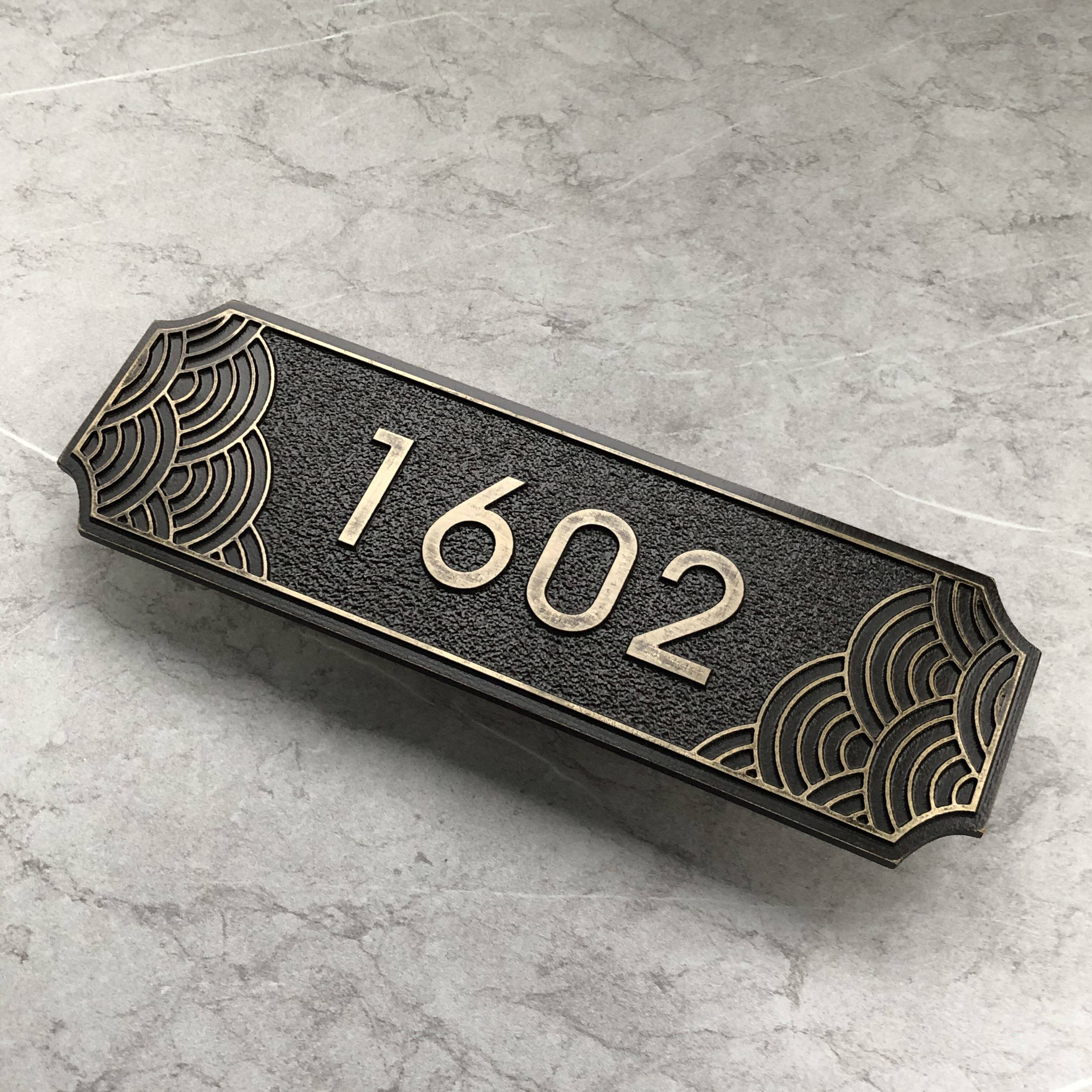 简约家用住宅别墅标识牌定制高档立体浮雕工艺铝合金纯铜材质门牌