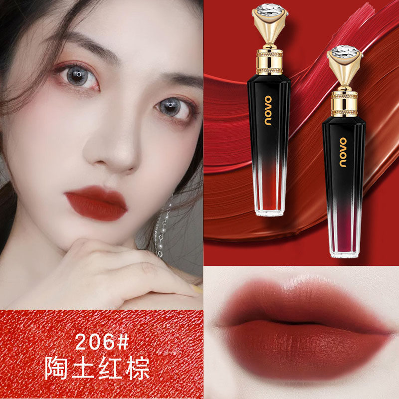 novo唇釉小众品牌不掉色不沾杯丝绒哑光雾面口红平价学生大牌正品