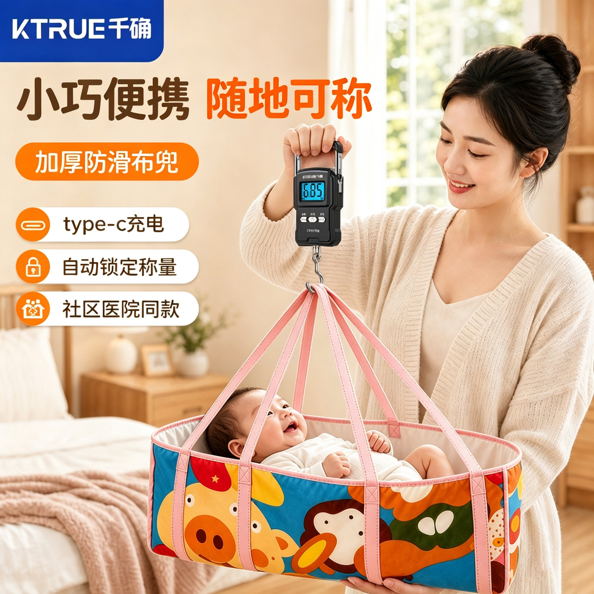 千确便携手提秤婴儿称重量身高图片