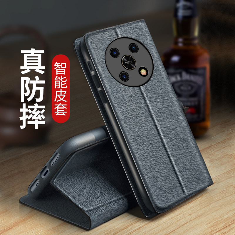 适用于华为荣耀x30手机壳男款honorx30翻盖式皮套ANY一AN00保护套新款5G全包个性商务防摔x305g创意女潮外壳