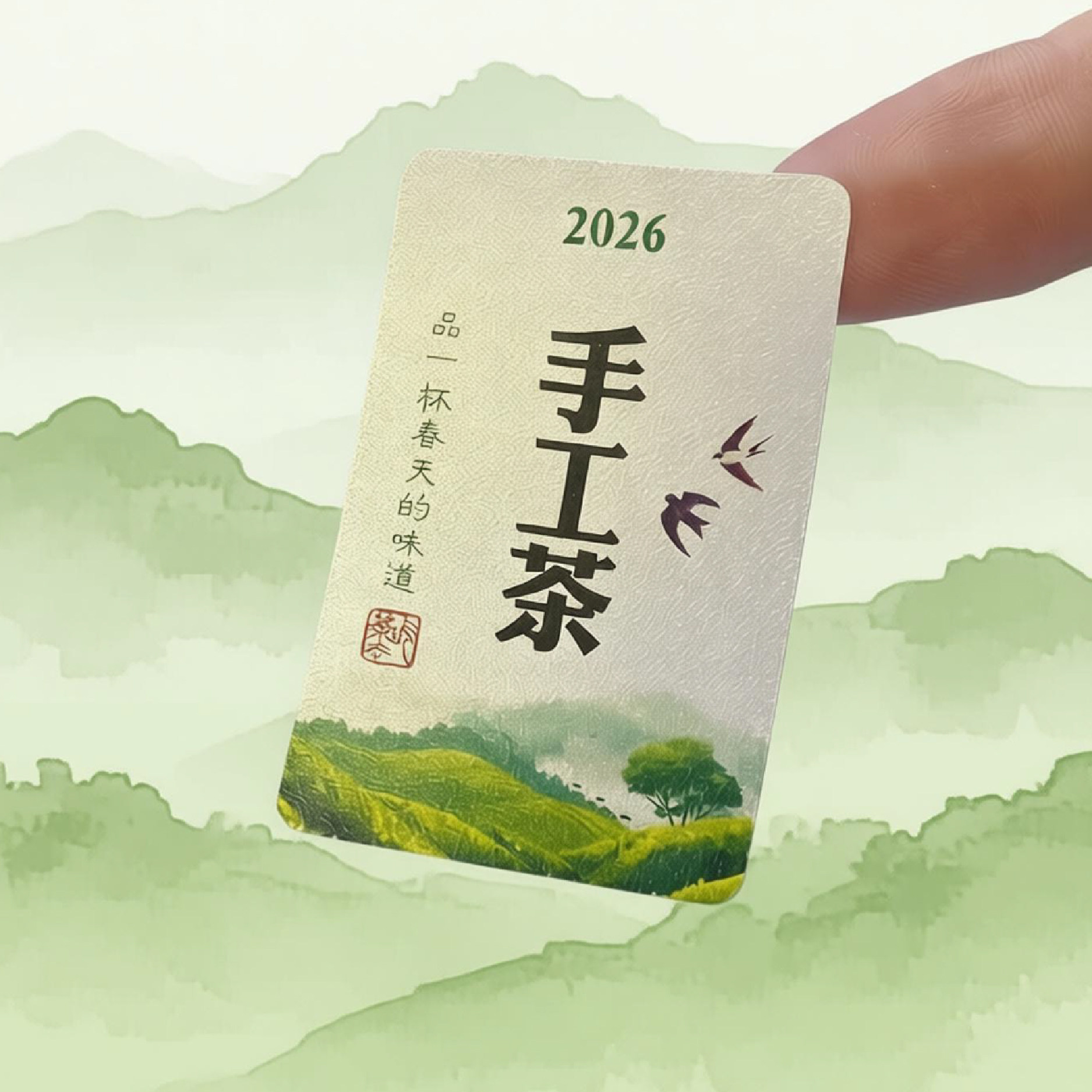2026茶叶标签贴纸定制手工茶黄金芽明前龙井不干胶自粘包装封口贴