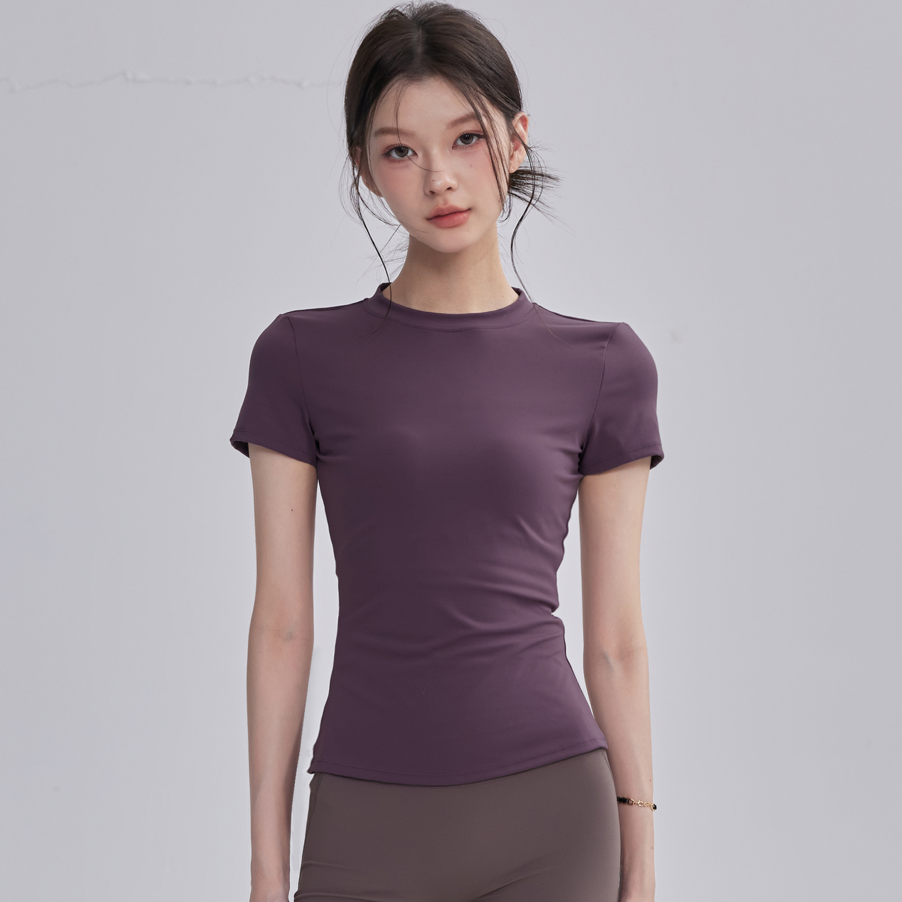 2025新款健身服女夏季薄款瑜伽T恤修身显瘦速干透气跑步运动上衣