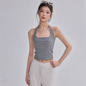 新款 防震瑜伽背心女跑步运动文胸外穿训练内衣条纹健身服上衣吊带